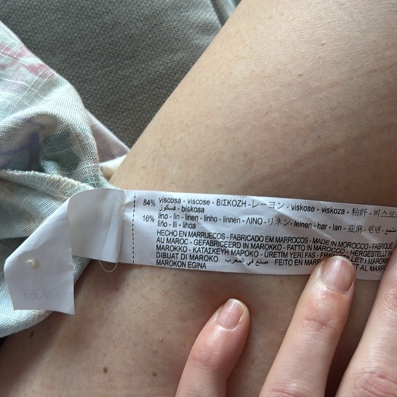 Zara Floral Linen Dress Size Medium - Picture 7 of 7